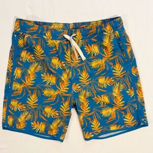 Fair Harbor Lined Swim Trunks Boys XL Tropical Leaves The Anchor Beach Pool Suit